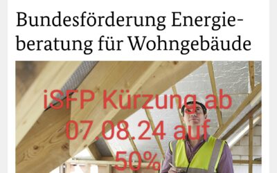 Reduzierung der Fördersätze für den iSFP